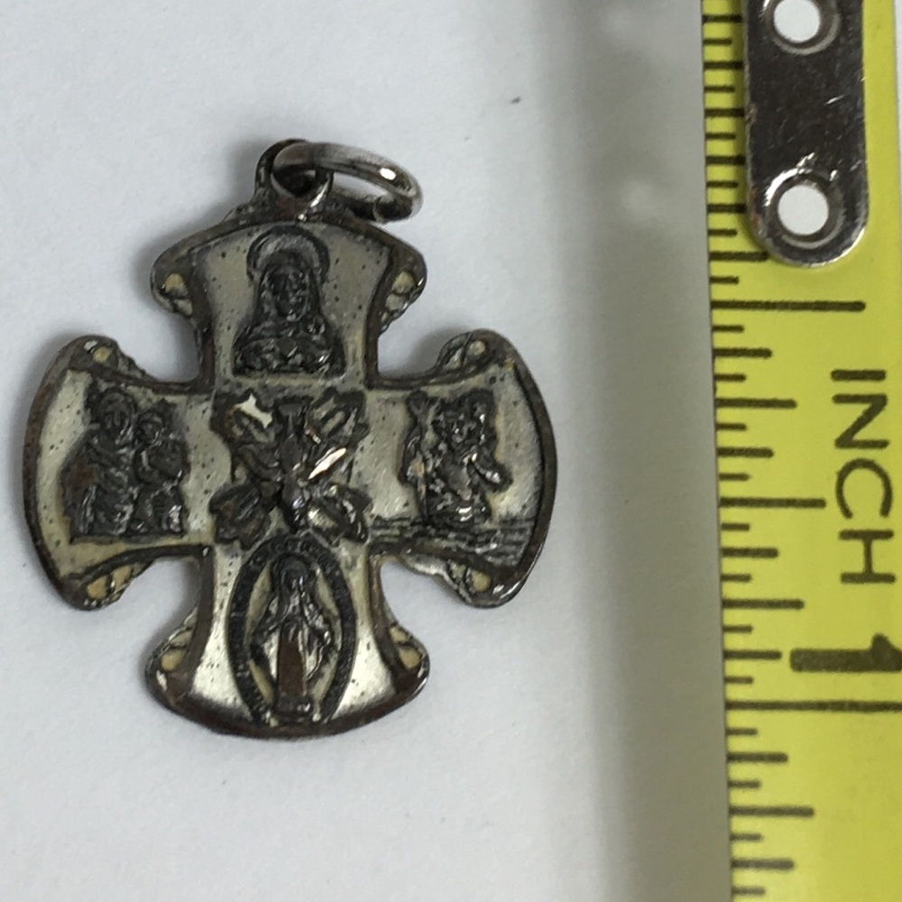 Sterling Catholic Cross Pendant Call Priest Saint
